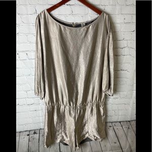 RACHEL Rachel Roy Satin Romper Pale Gold Champagne